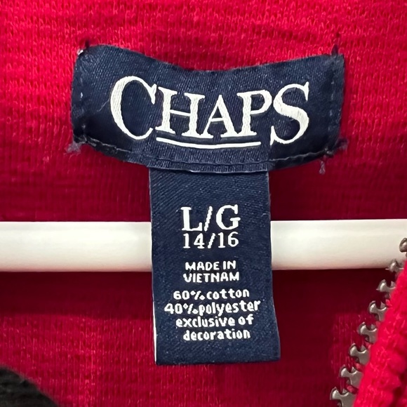 Chaps Like New Quarter Zip Red Pullover Size Youth Lg 14/16 EUC - Picture 6 of 6